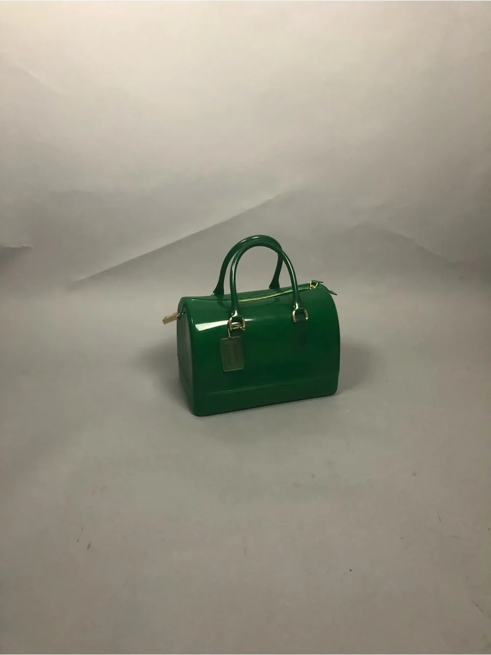 Furla Glossy Green Dome Satchel